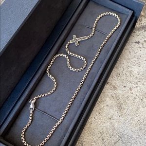 Pavé Black Diamond Cross Necklace